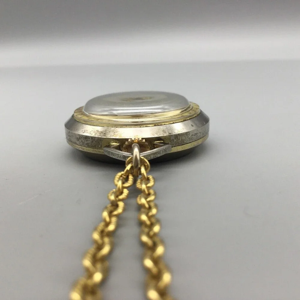 Vintage MEPA Tenderlee Pocket Watch Necklace Women 33mm Swiss Manual Wind